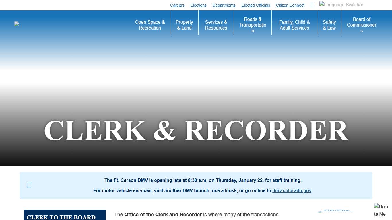 County Clerk and Recorder - El Paso County Clerk and Recorder